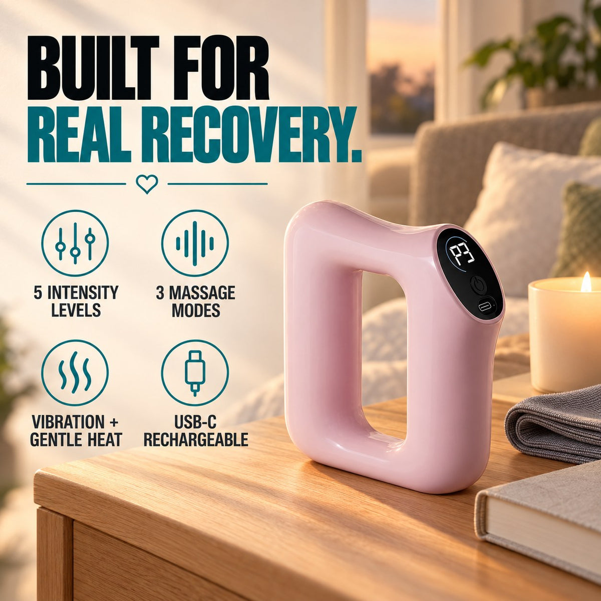 RecoverRing™ – Hands-Free Muscle Recovery Massager